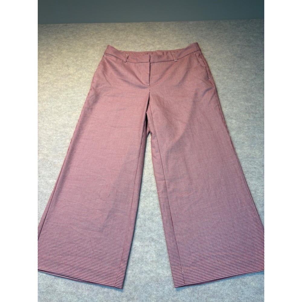 J. Jill Red White Houndstooth Wide Leg Pants 8 Petite NWT 3IF08P